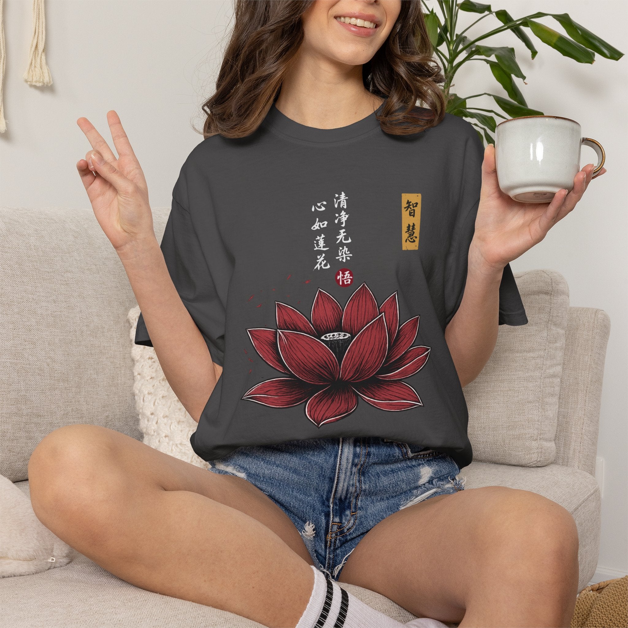 Red Lotus Flower T-Shirt