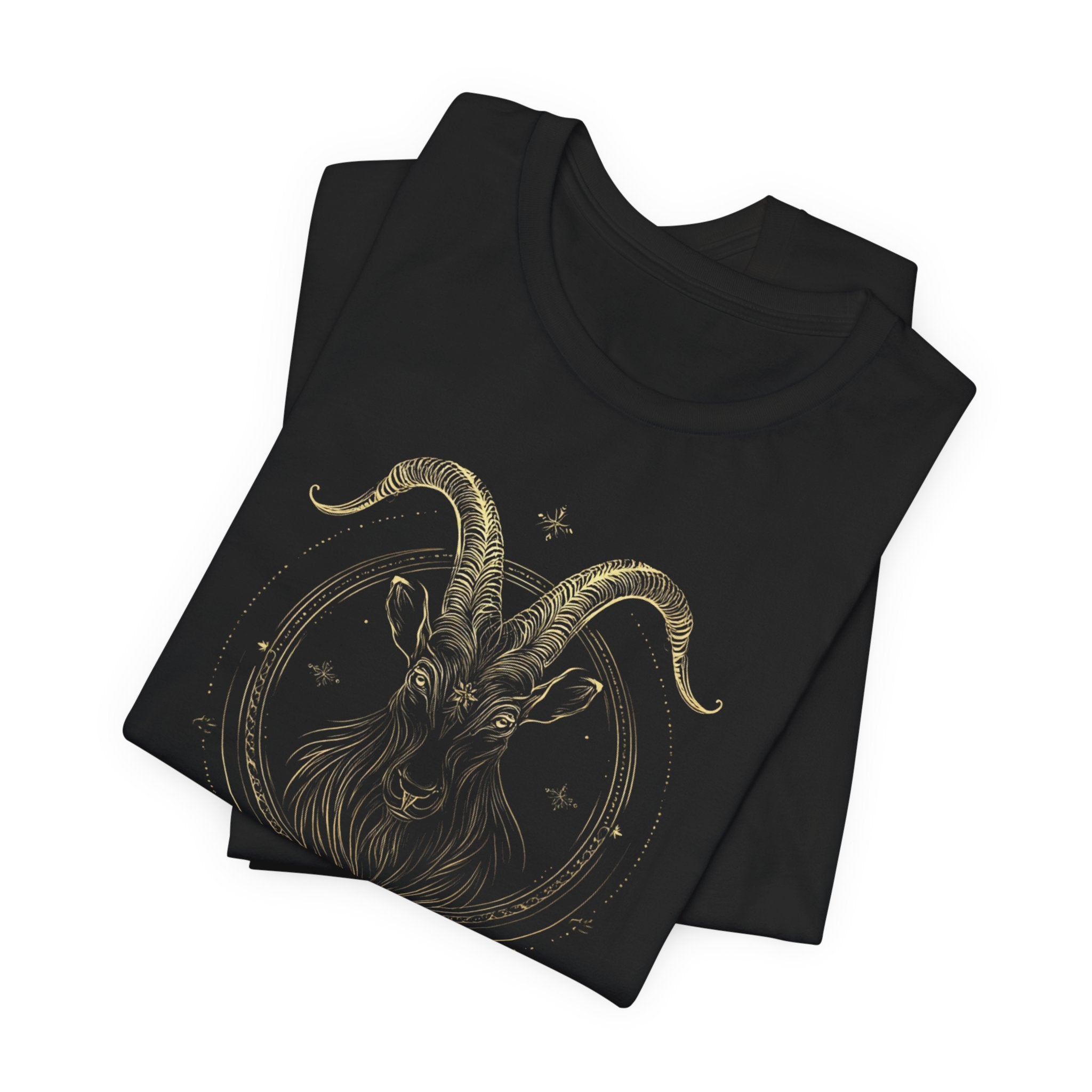 Capricorn Zodiac T-Shirt | Astrology Graphic Shirt | Minimal Gold Capricorn Design | Unisex Jersey Short Sleeve