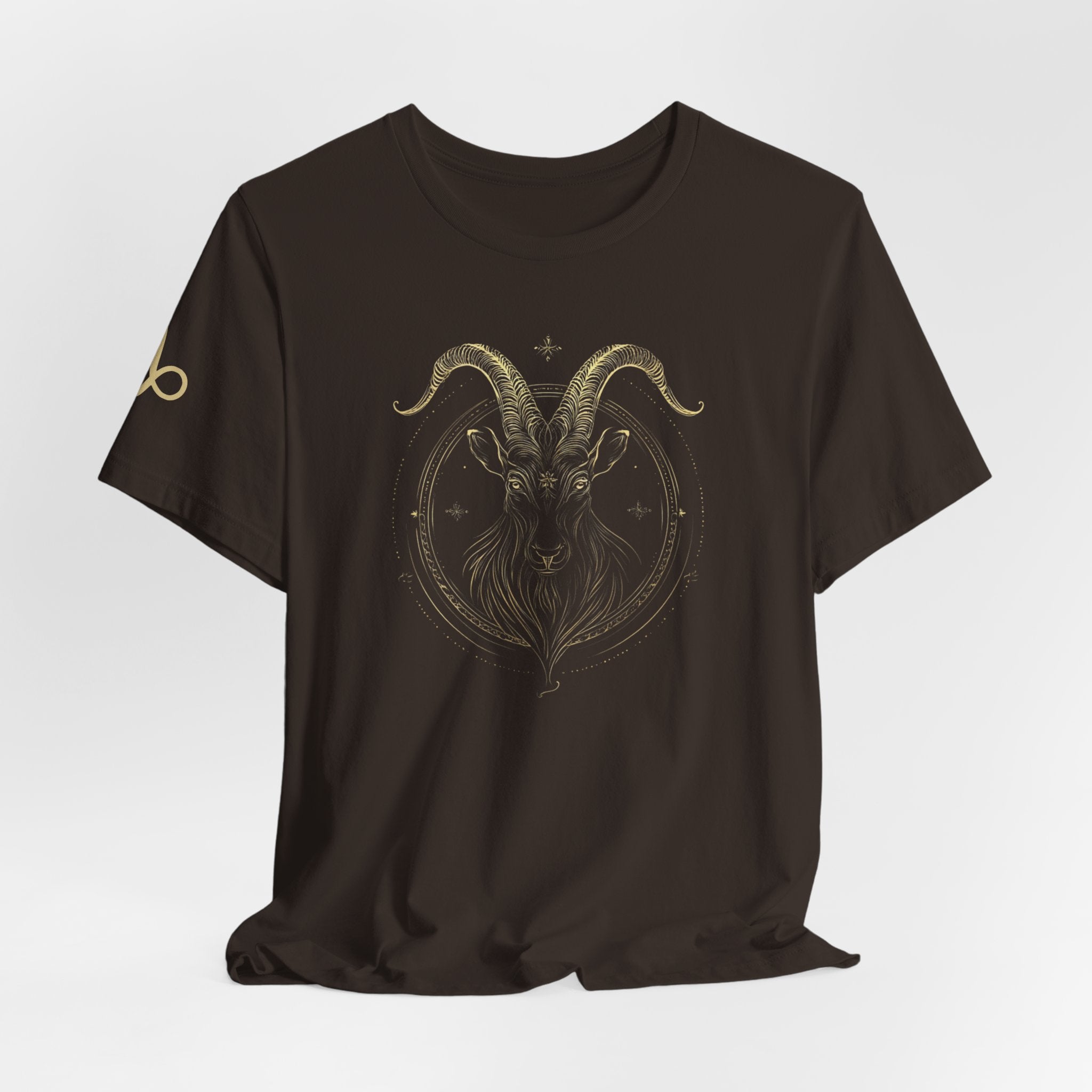 Capricorn Zodiac T-Shirt | Astrology Graphic Shirt | Minimal Gold Capricorn Design | Unisex Jersey Short Sleeve