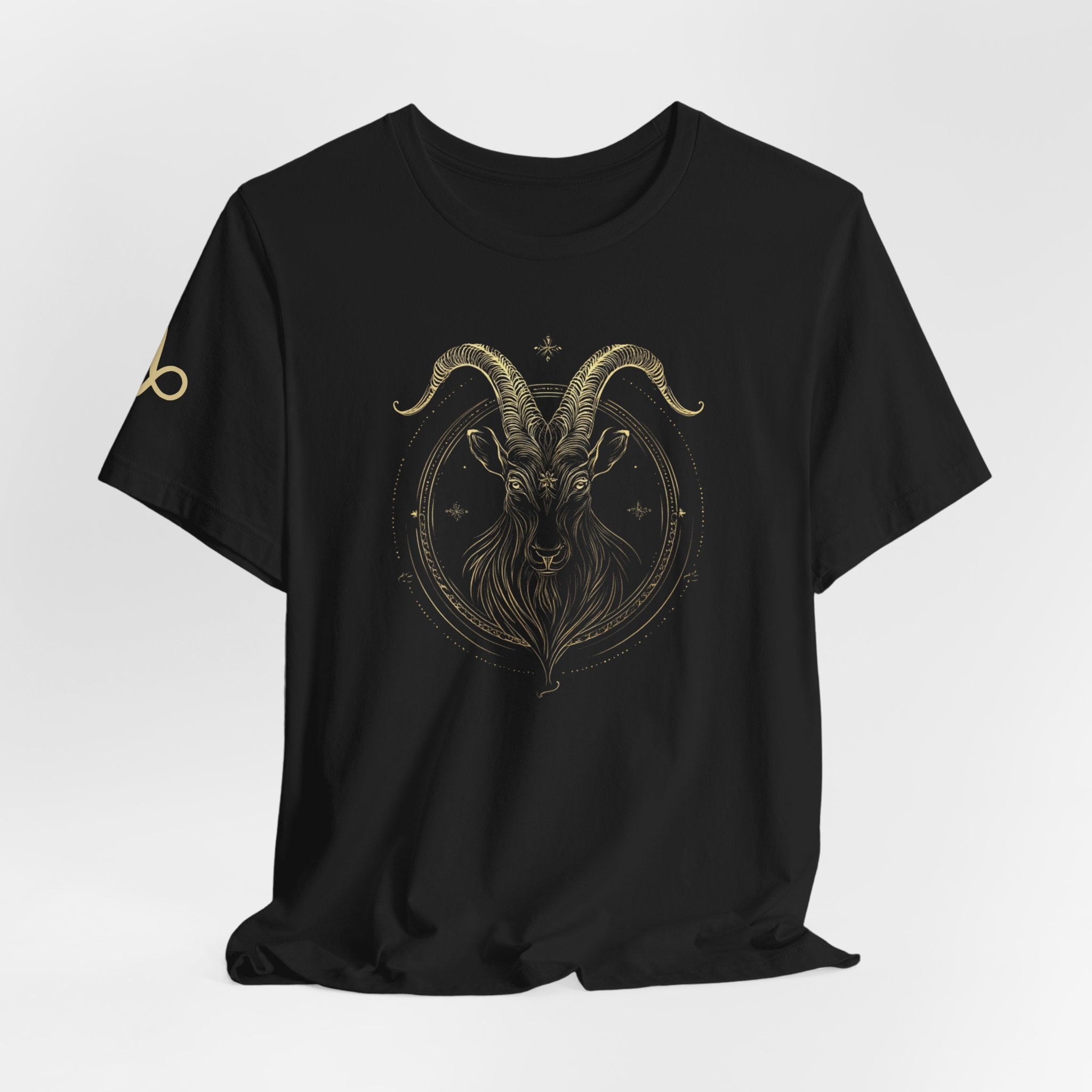 Capricorn Zodiac T-Shirt | Astrology Graphic Shirt | Minimal Gold Capricorn Design | Unisex Jersey Short Sleeve