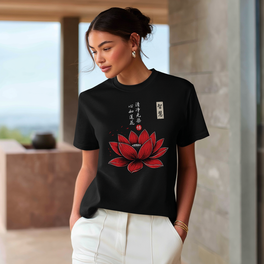 Red Lotus Flower T-Shirt