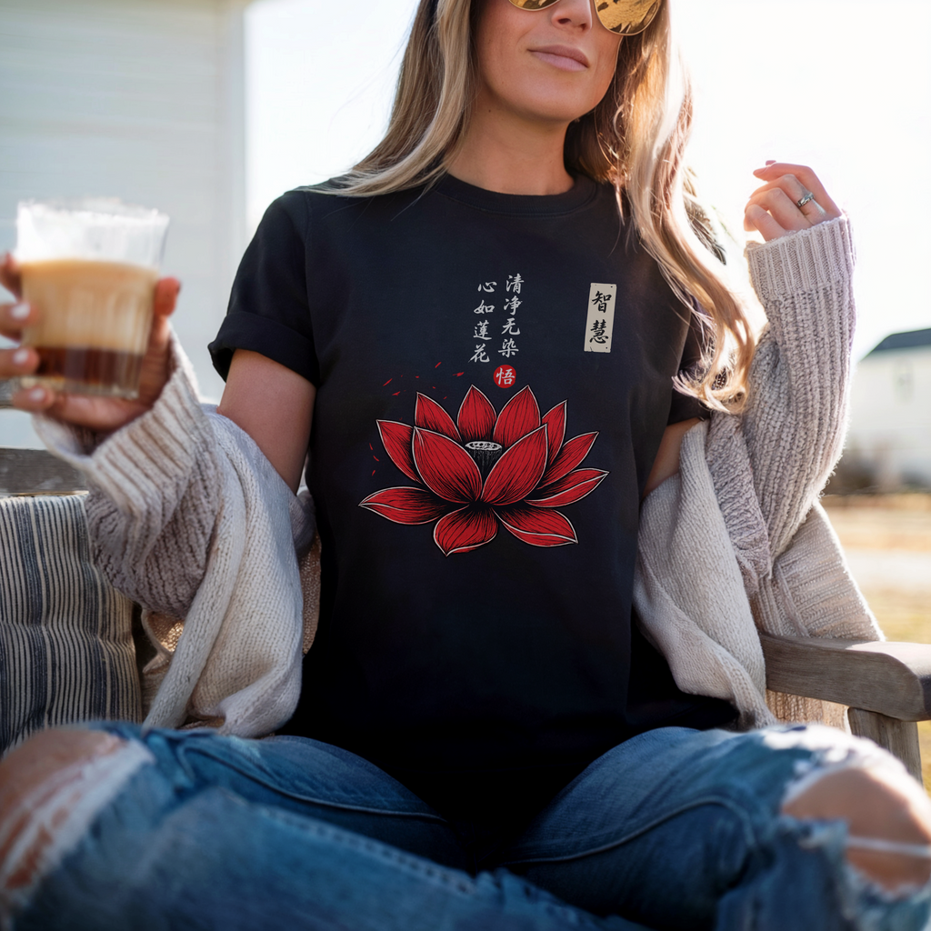 Red Lotus Flower T-Shirt