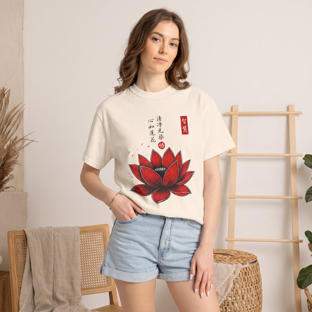 Red Lotus Flower T-Shirt