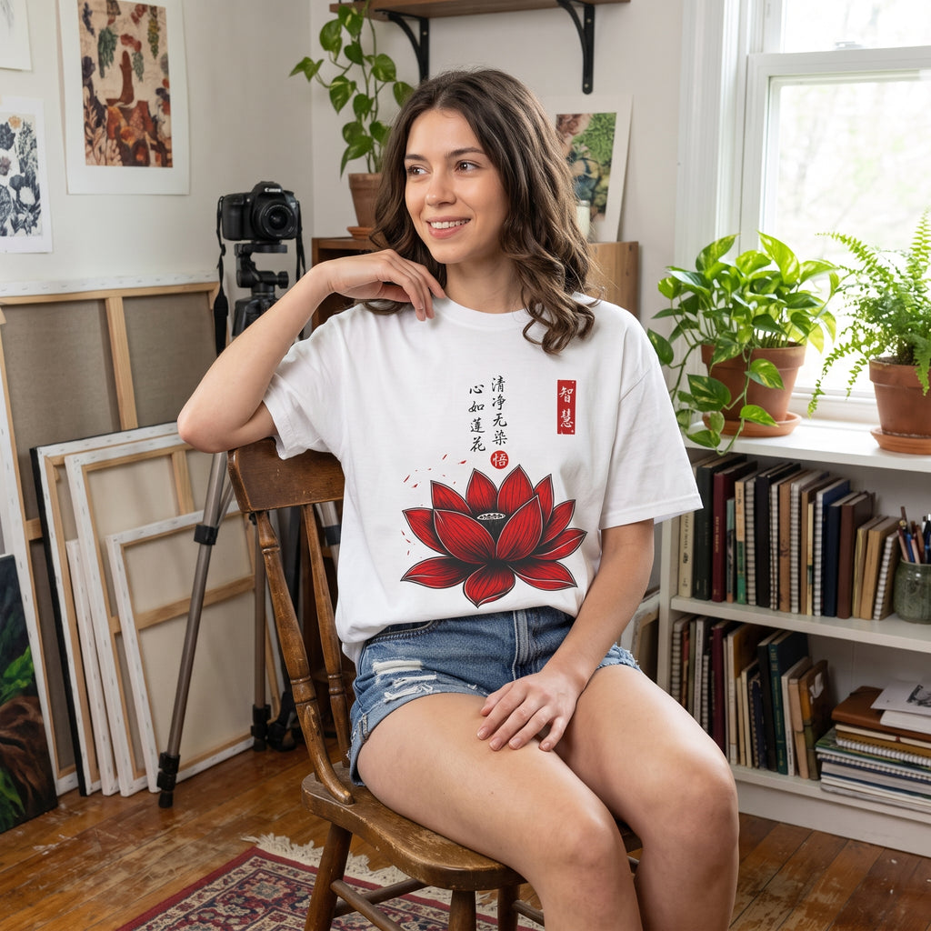 Red Lotus Flower T-Shirt