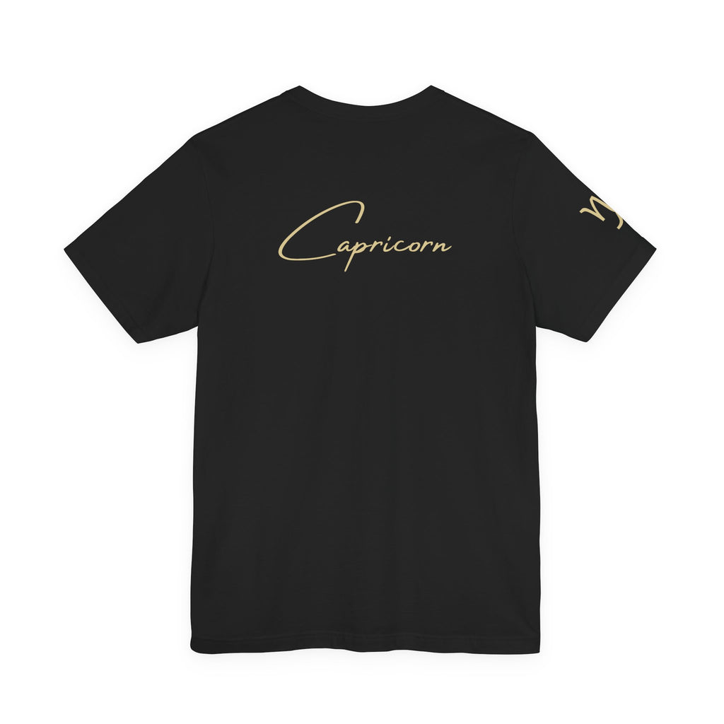 Capricorn Zodiac T-Shirt | Astrology Graphic Shirt | Minimal Gold Capricorn Design | Unisex Jersey Short Sleeve