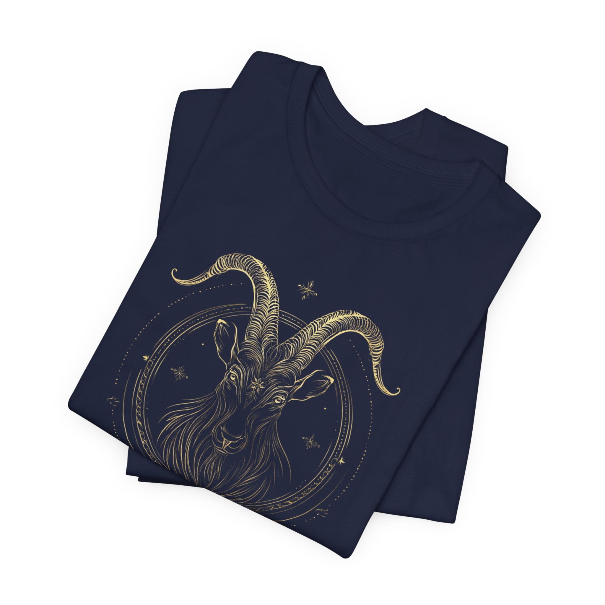 Capricorn Zodiac T-Shirt | Astrology Graphic Shirt | Minimal Gold Capricorn Design | Unisex Jersey Short Sleeve