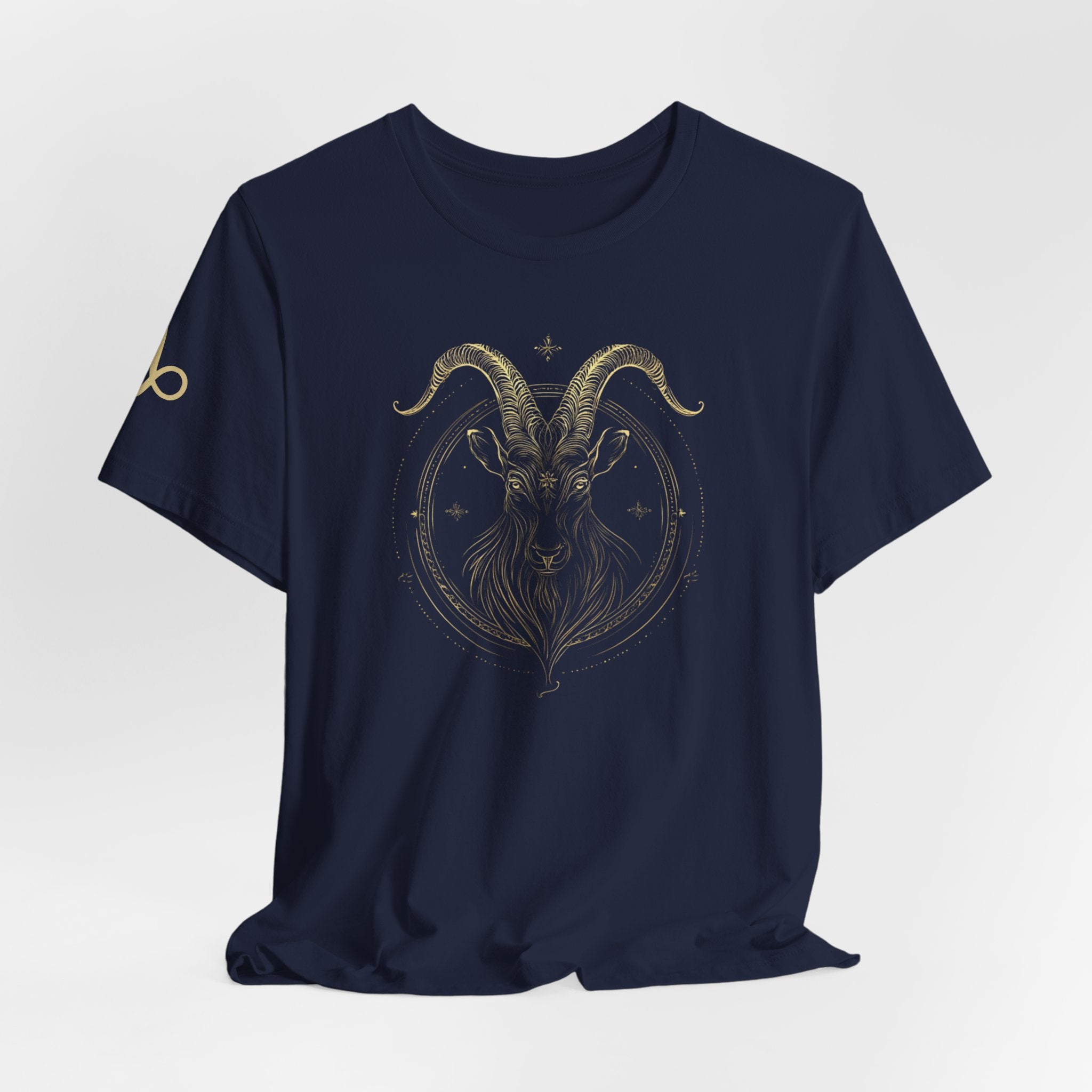 Capricorn Zodiac T-Shirt | Astrology Graphic Shirt | Minimal Gold Capricorn Design | Unisex Jersey Short Sleeve